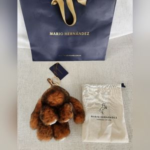 Mario Hernandez Authentic Bunny Fur Keychain Purse Bag Charm